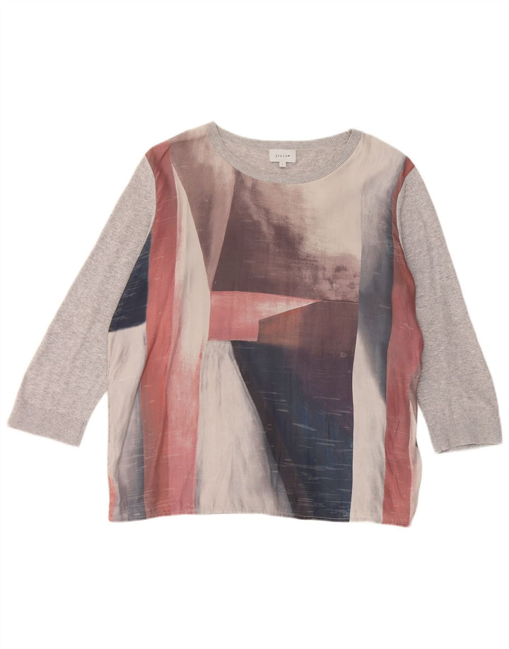 Jigsaw Womens Boat Neck Jumper Sweater UK 16 Large Multicoloured