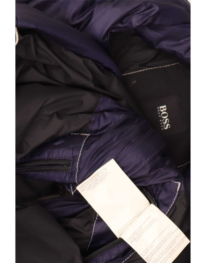 Hugo Boss Mens Padded Jacket EU 48 Medium Navy Blue Polyester