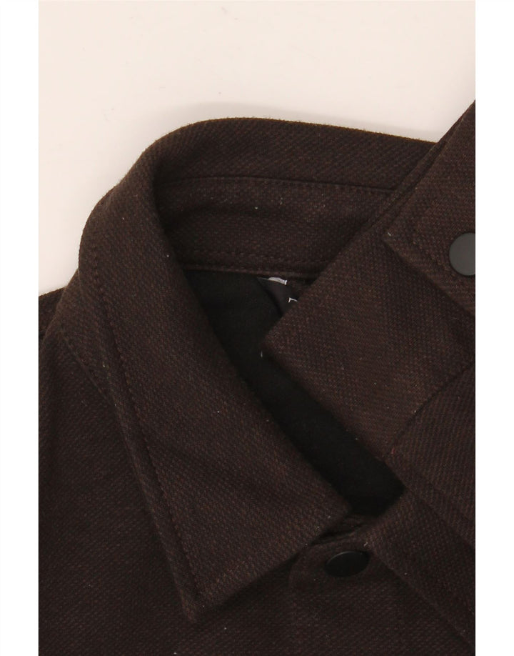 ZARA Mens Flannel Shirt Medium Brown Polyester