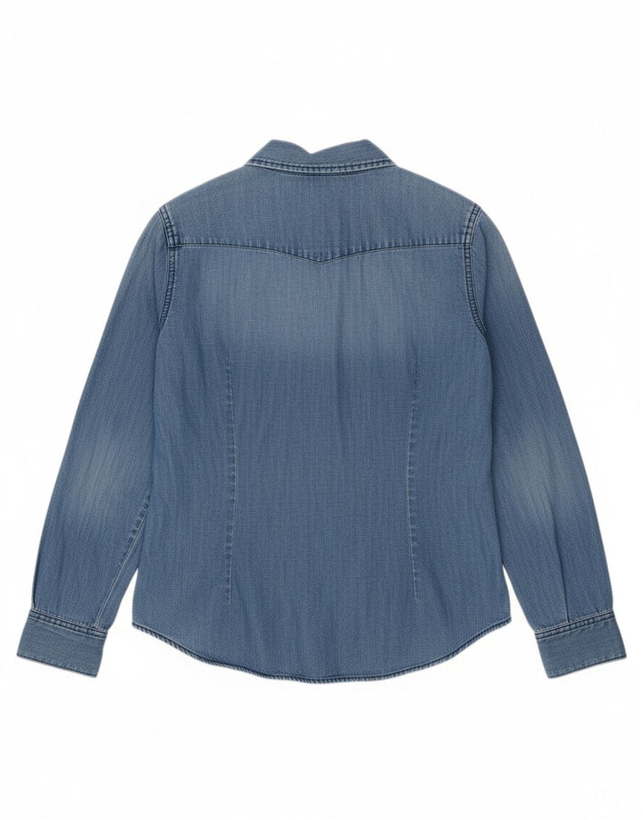 GAP Womens Denim Shirt UK 14 Medium Blue Cotton