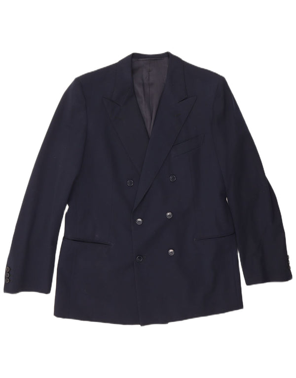 Vintage Mens Double Breasted Blazer Jacket UK 36 Small Navy Blue