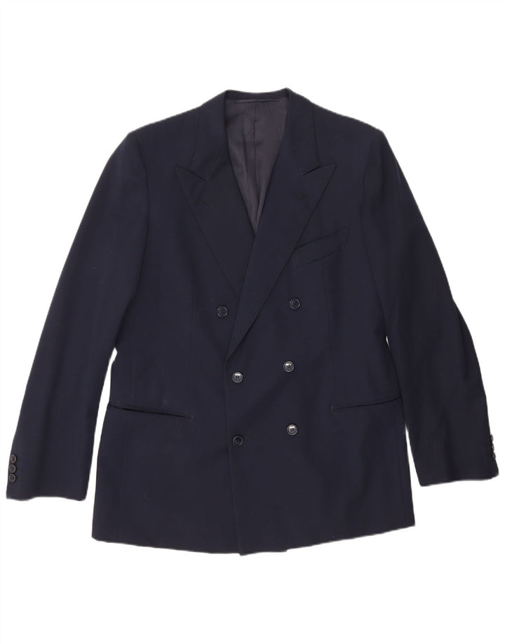Vintage Mens Double Breasted Blazer Jacket UK 36 Small Navy Blue