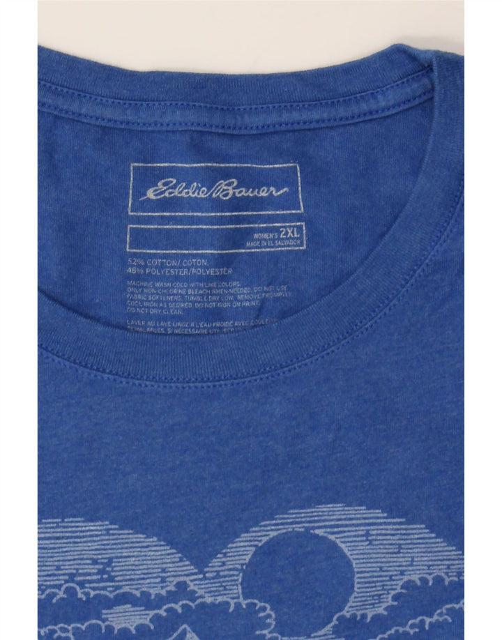 EDDIE BAUER Womens Graphic T-Shirt Top UK 20 2XL Blue Vintage Eddie Bauer and Second-Hand Eddie Bauer from Messina Hembry 