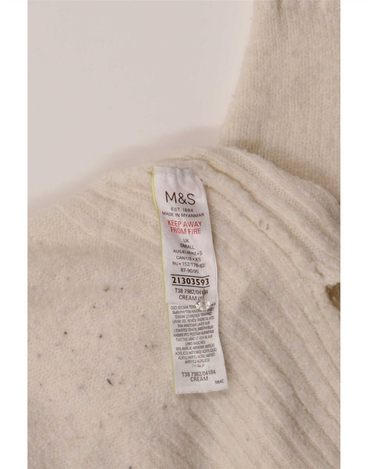 Marks & Spencer Womens Oversized Roll Neck Jumper Sweater UK 10 Small White