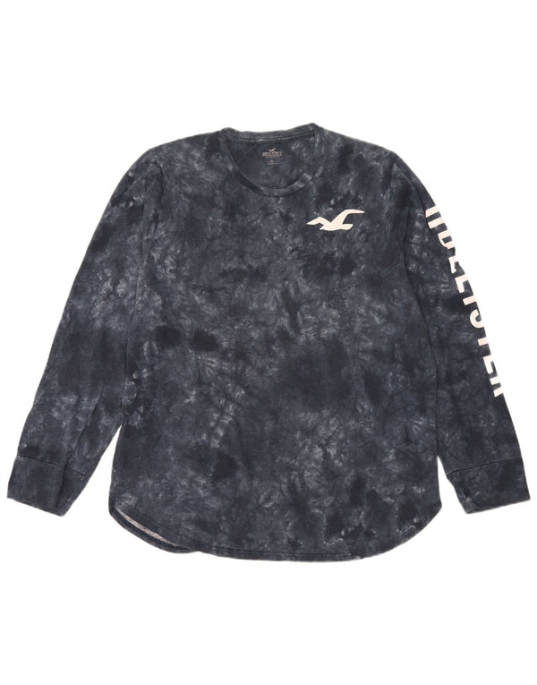 Hollister Mens Graphic Top Long Sleeve XL Black Tie Dye Cotton
