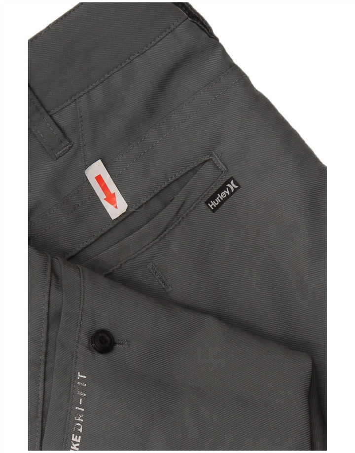 HURLEY Boys Dri Fit Chino Shorts 11-12 Years W26  Grey Polyester
