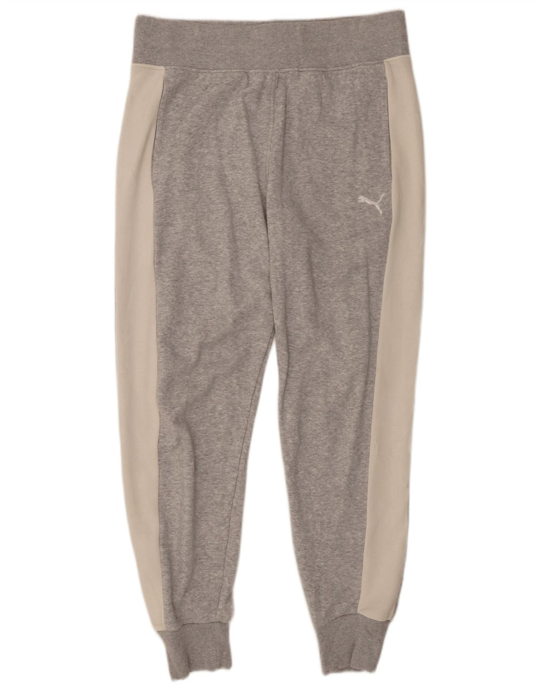 PUMA Womens Tracksuit Trousers Joggers UK 14 Large Grey Colourblock Cotton