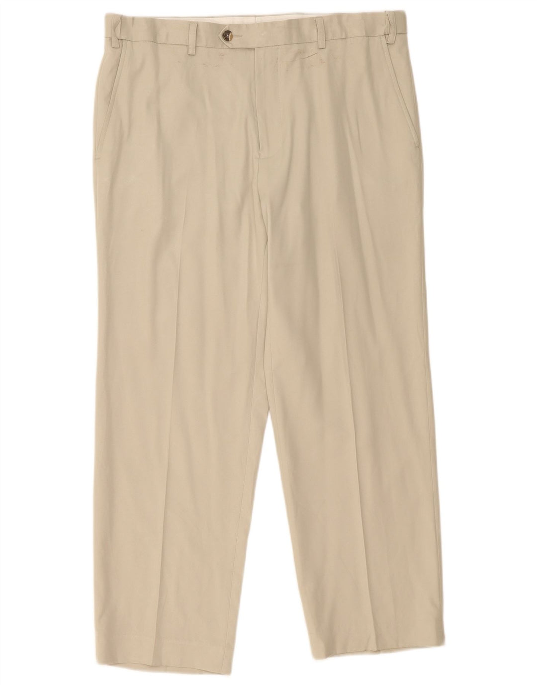 Marks & Spencer Mens Regular Fit Suit Trousers W36 L29 Beige Polyester