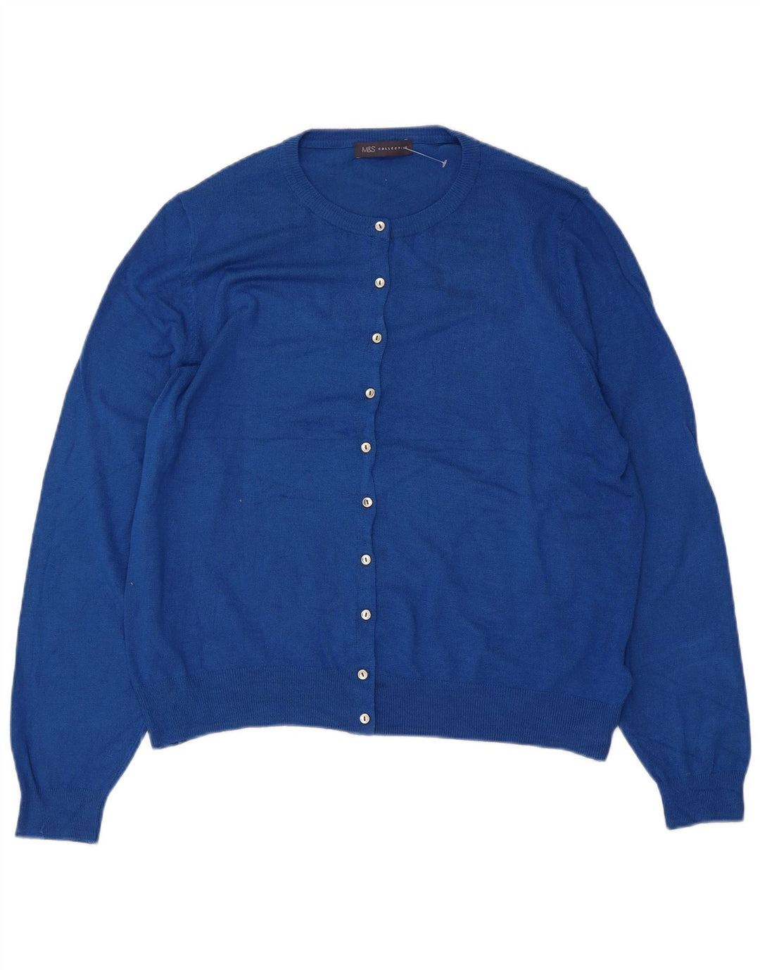 Marks & Spencer Womens Cardigan Sweater UK 20 2XL Blue Viscose