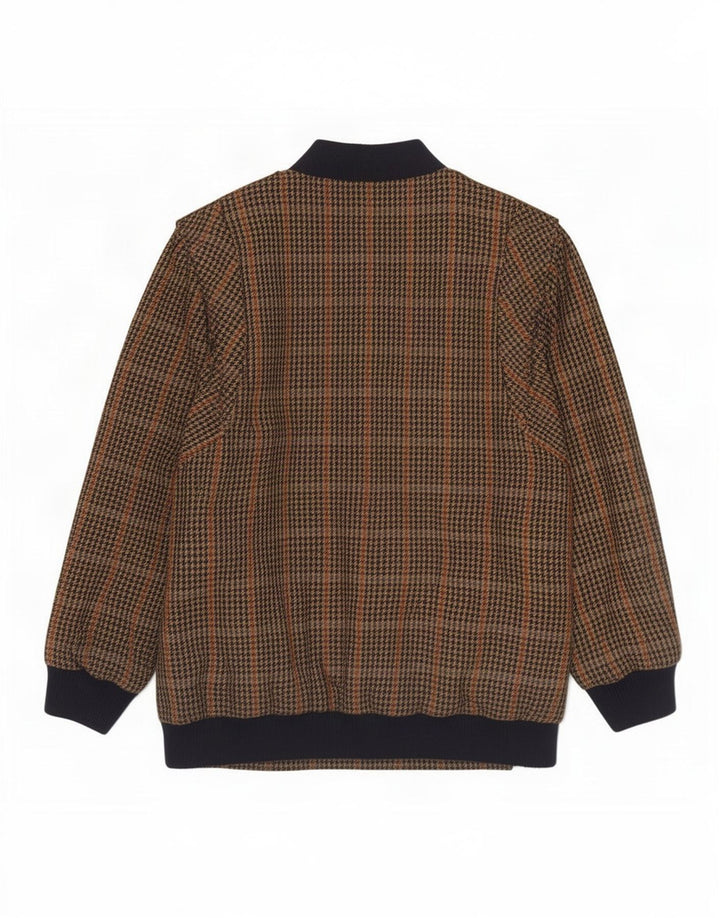 Avoca Womens Oversized Bomber Jacket UK 14 Medium Brown Houndstooth