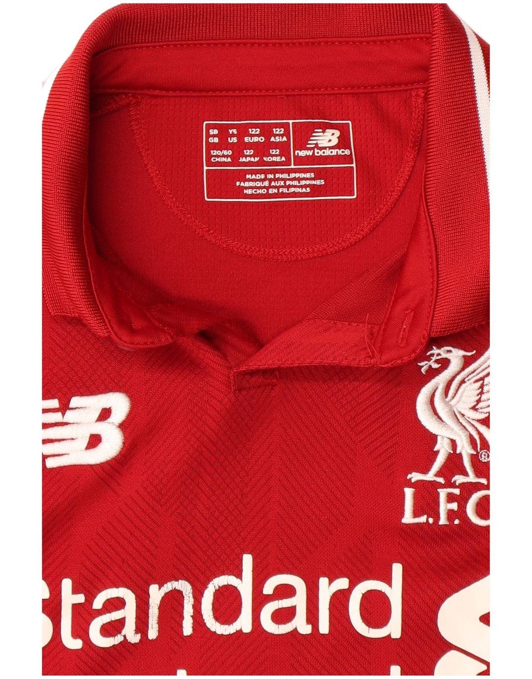 NEW BALANCE Boys Graphic Polo Shirt 6-7 Years Small Red