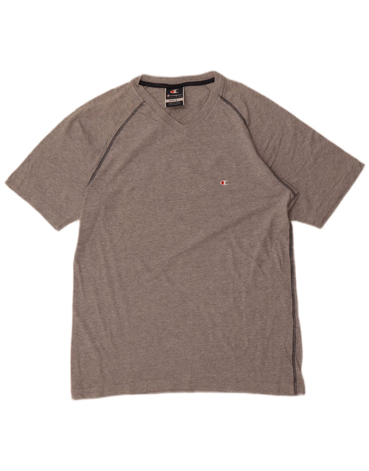 Champion Mens T-Shirt Top Large Grey Flecked Cotton
