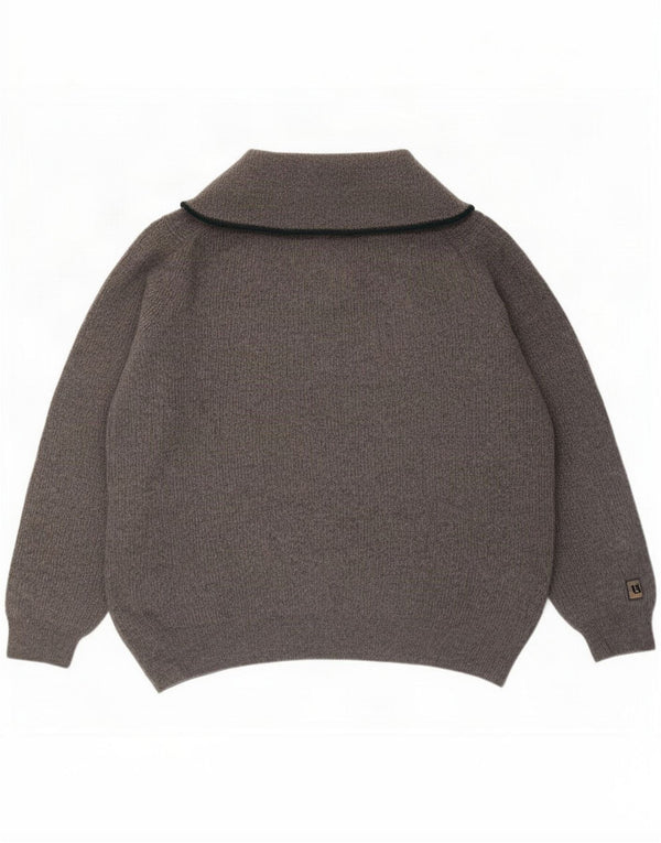 Massimo Dutti Mens Polo Neck Jumper Sweater Large Grey Wool