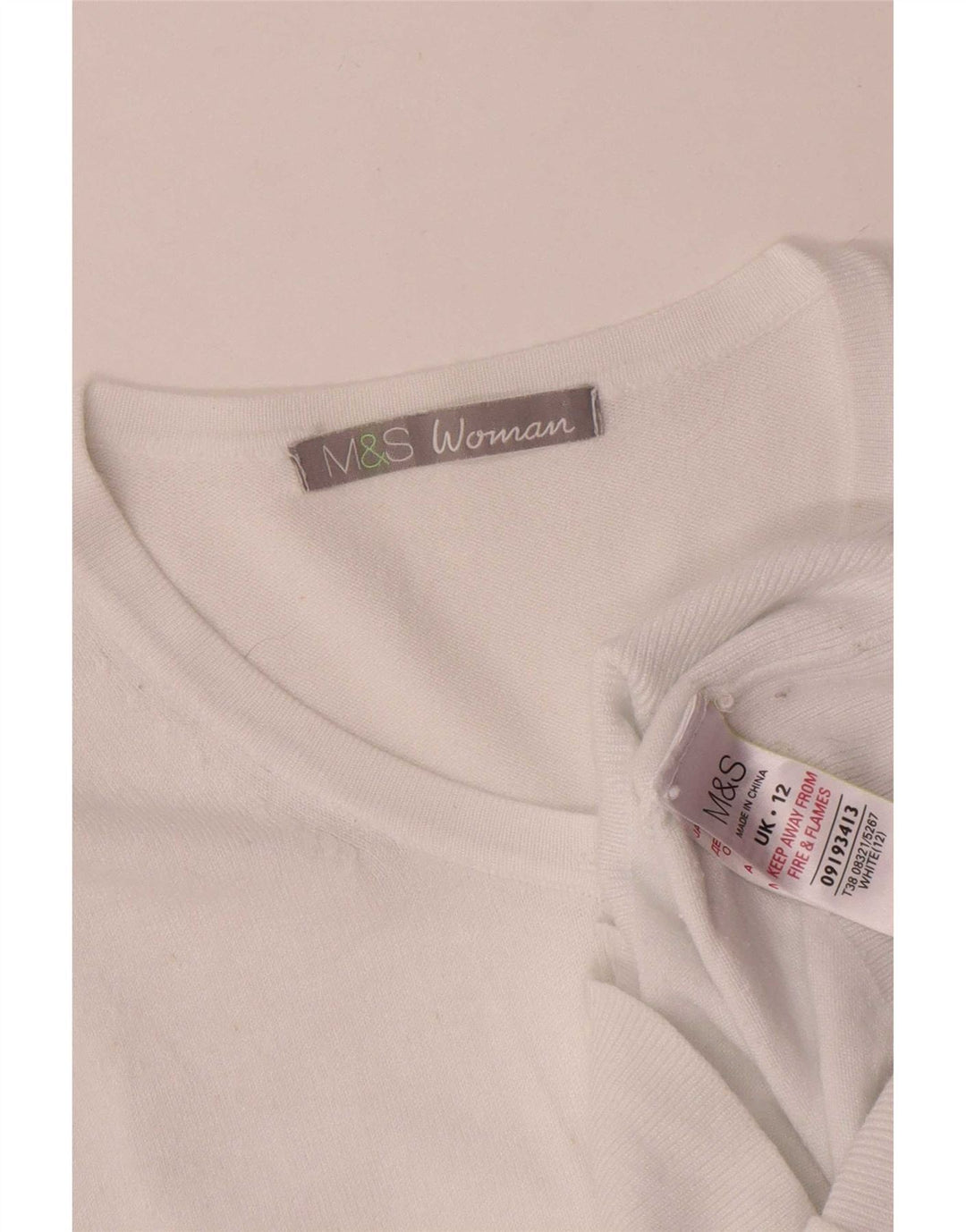 Marks & Spencer Womens Cardigan Sweater UK 12 Medium White Viscose