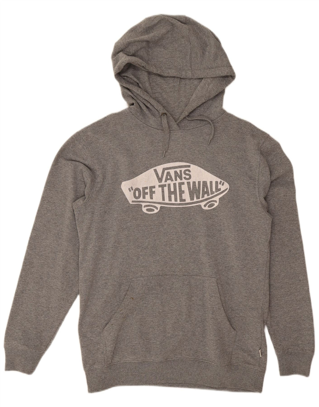 Vans Mens Graphic Hoodie Jumper Small Grey Cotton