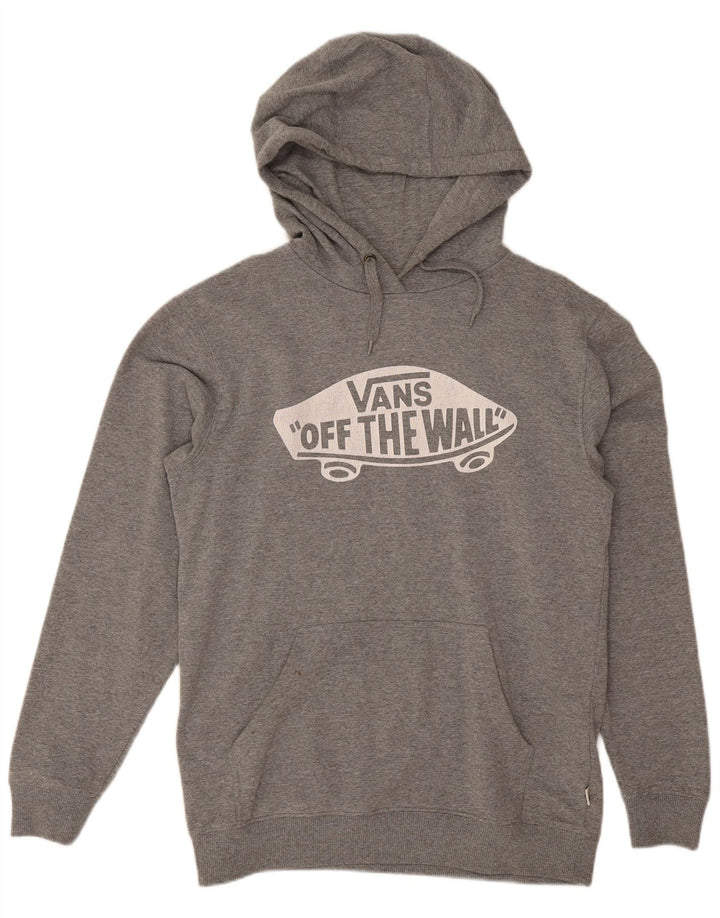 Vans Mens Graphic Hoodie Jumper Small Grey Cotton