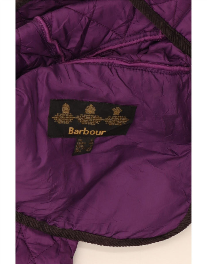 Barbour Womens Quilted Jacket UK 12 Medium  Purple Colourblock Polyester