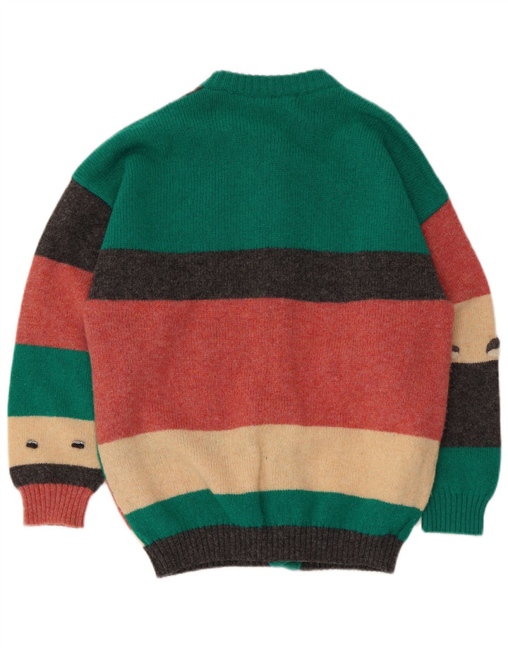 Vintage Womens Cardigan Sweater UK 10 Small Multicoloured Colourblock