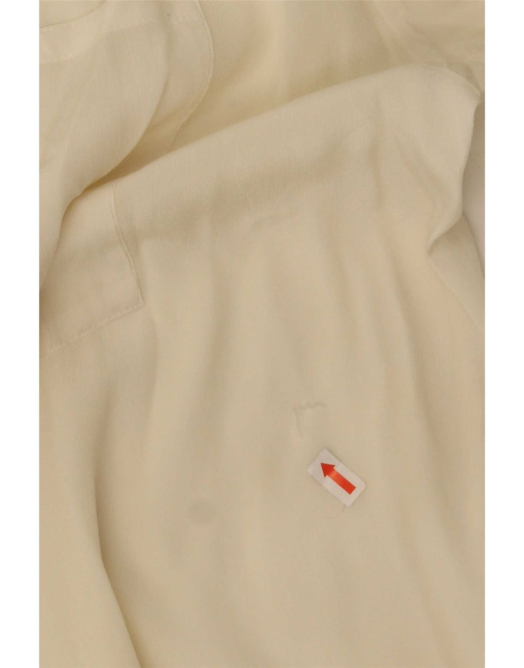 Vintage Womens Oversized Shirt Blouse UK 20 2XL Off White Silk