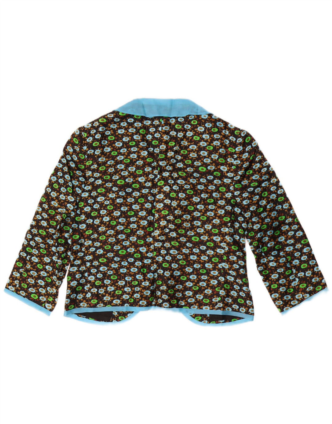 VINTAGE Womens 3/4 Sleeve 2 Piece Set UK 14 Medium Black Floral