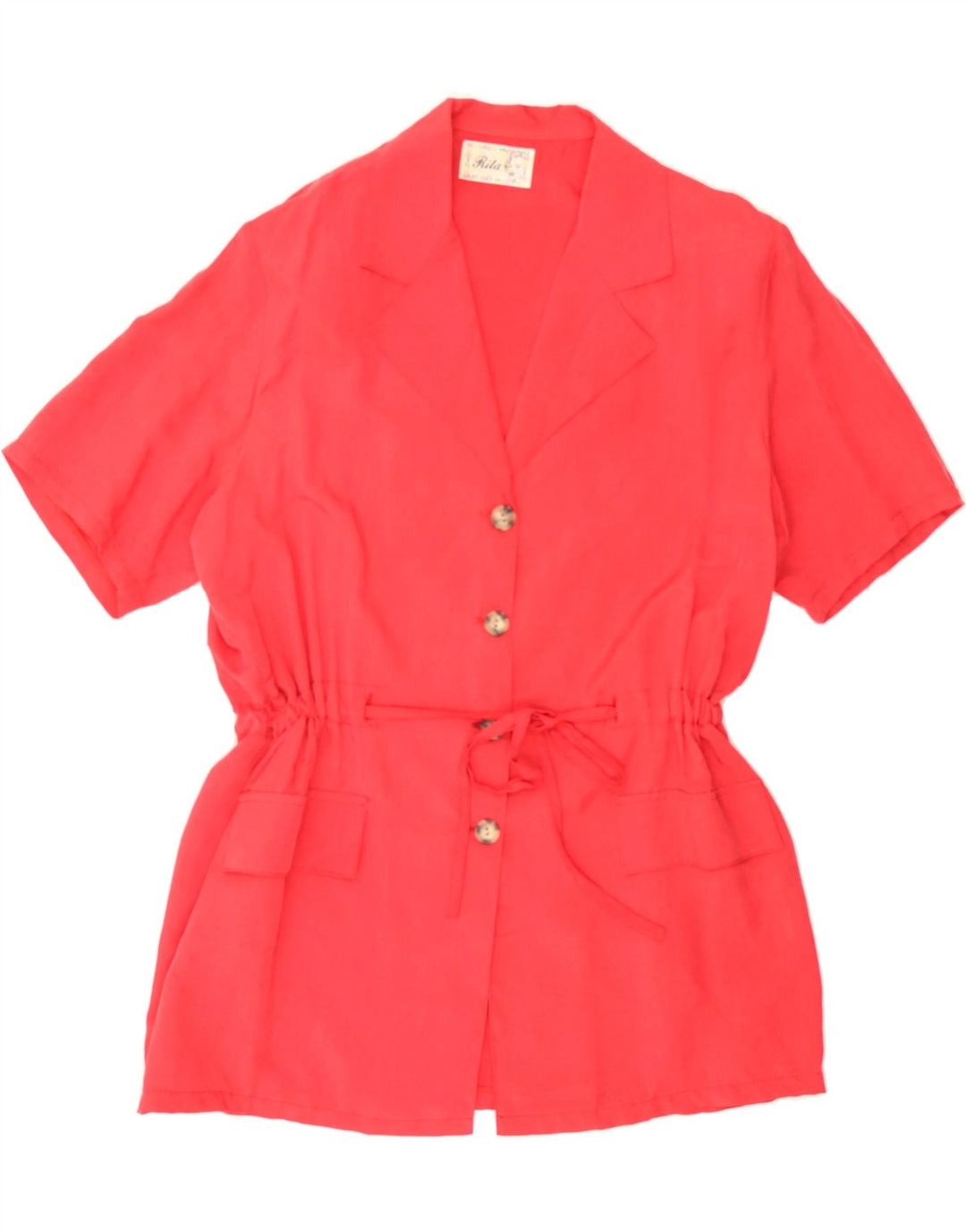VINTAGE Womens Oversized Longline Cardigan Top UK 14 Medium Red Vintage Vintage and Second-Hand Vintage from Messina Hembry 