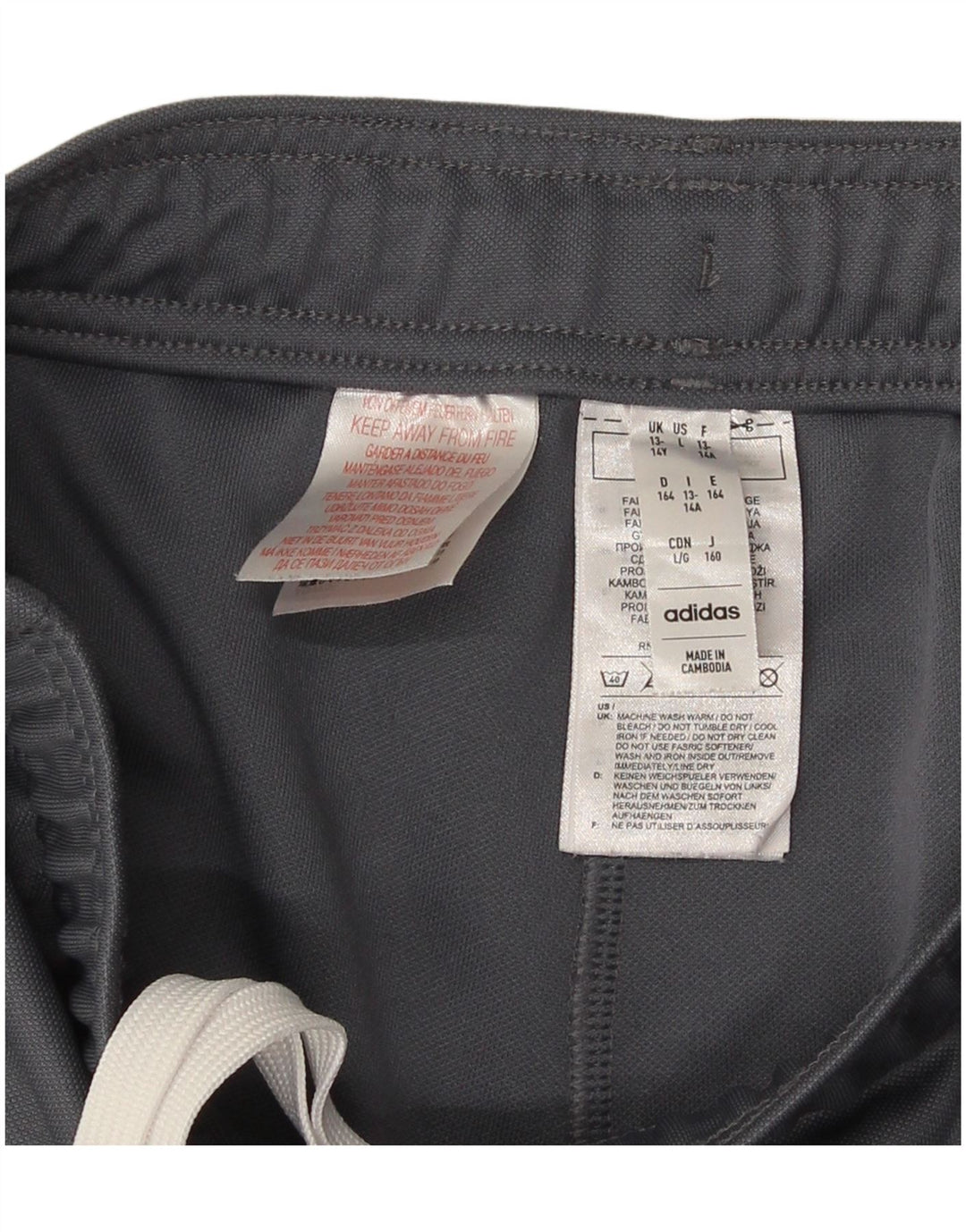 Adidas Boys Aeroready Tracksuit Trousers 13-14 Years  Grey Polyester