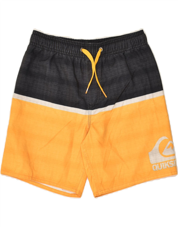 QUIKSILVER Boys Sport Shorts 11-12 Years Medium Yellow Colourblock | Vintage Quiksilver | Thrift | Second-Hand Quiksilver | Used Clothing | Messina Hembry 