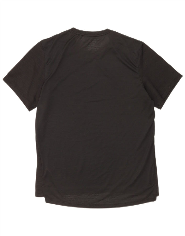 Nike Mens Dri Fit T-Shirt Top Medium Black Pinstripe Polyester