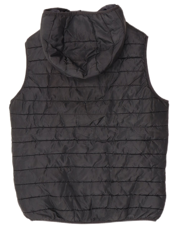 Jack & Jones Mens Hooded Padded Gilet UK 40 Large Black Polyester