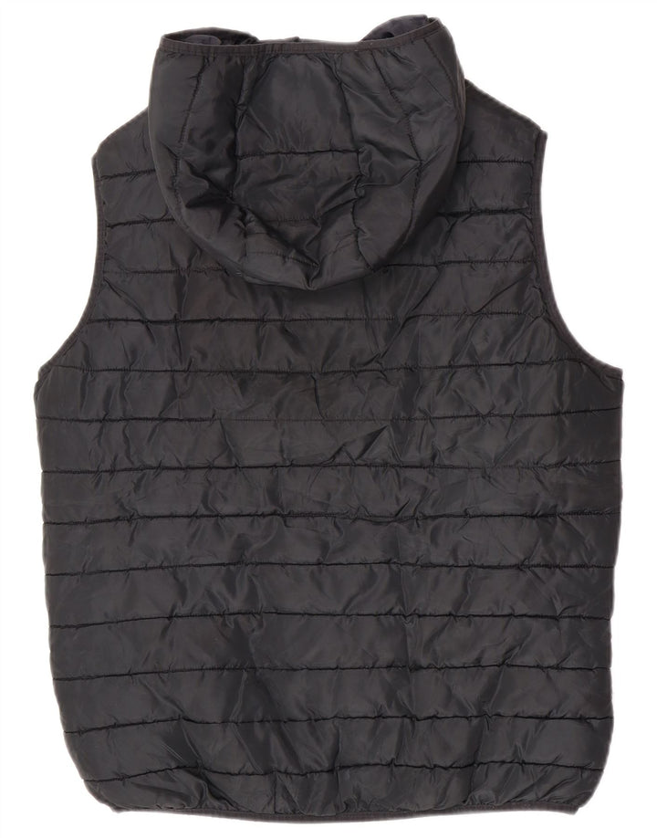 Jack & Jones Mens Hooded Padded Gilet UK 40 Large Black Polyester