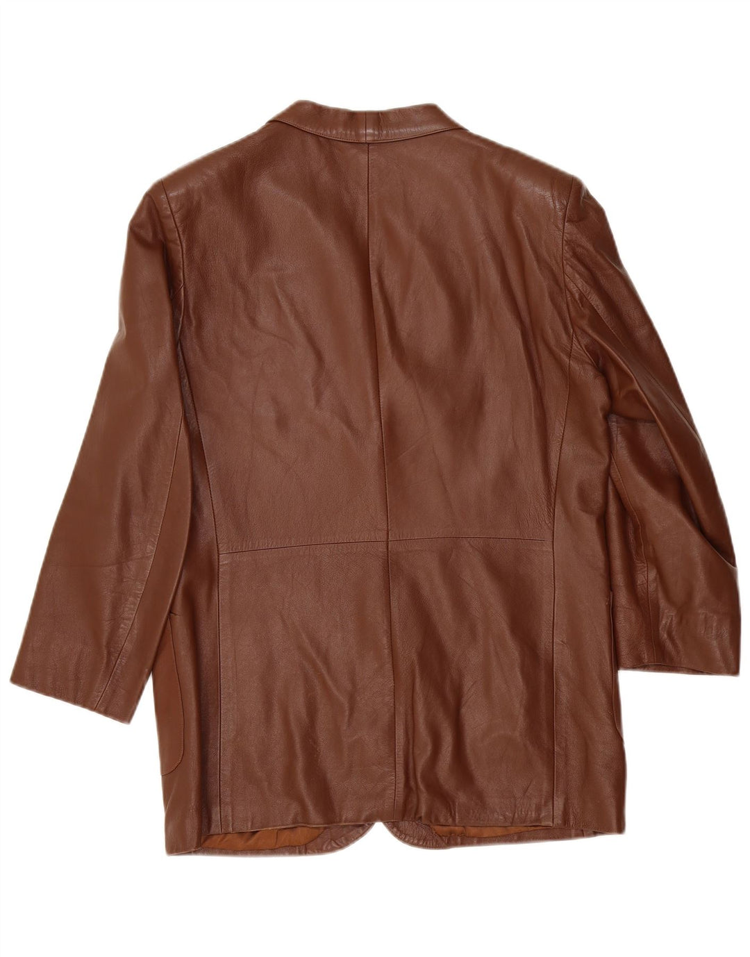 Vintage Mens 2 Button Leather Blazer Jacket IT 50 Large Brown Leather