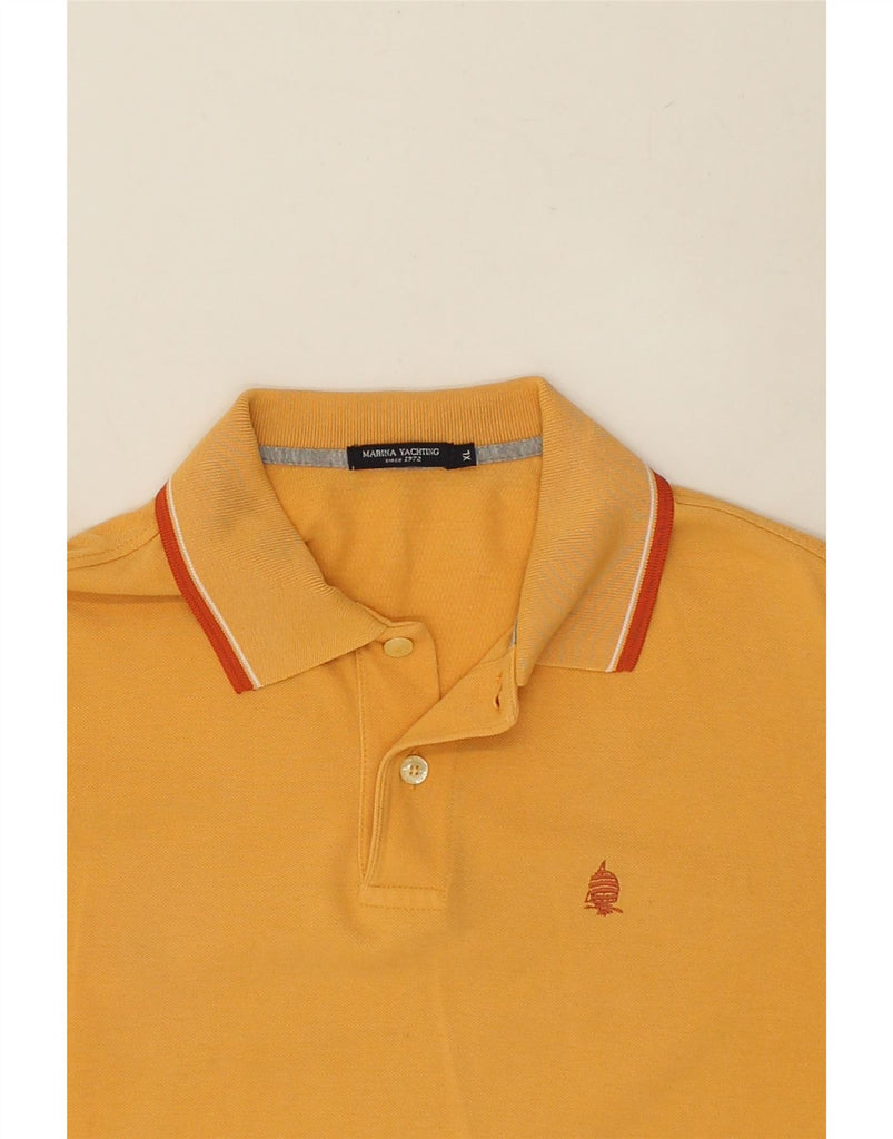 MARINA YACHTING Mens Polo Shirt XL Yellow Cotton | Vintage Marina Yachting | Thrift | Second-Hand Marina Yachting | Used Clothing | Messina Hembry 