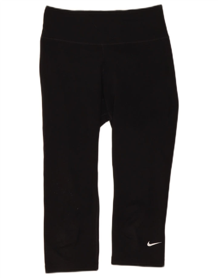 Nike Womens Dri Fit Capri Leggings UK 6 XS  Black Polyester