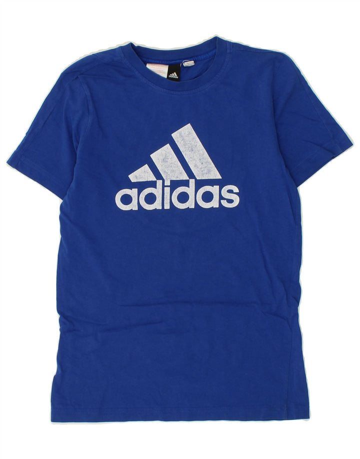 ADIDAS Boys Graphic T-Shirt Top 11-12 Years Blue Vintage Adidas and Second-Hand Adidas from Messina Hembry 