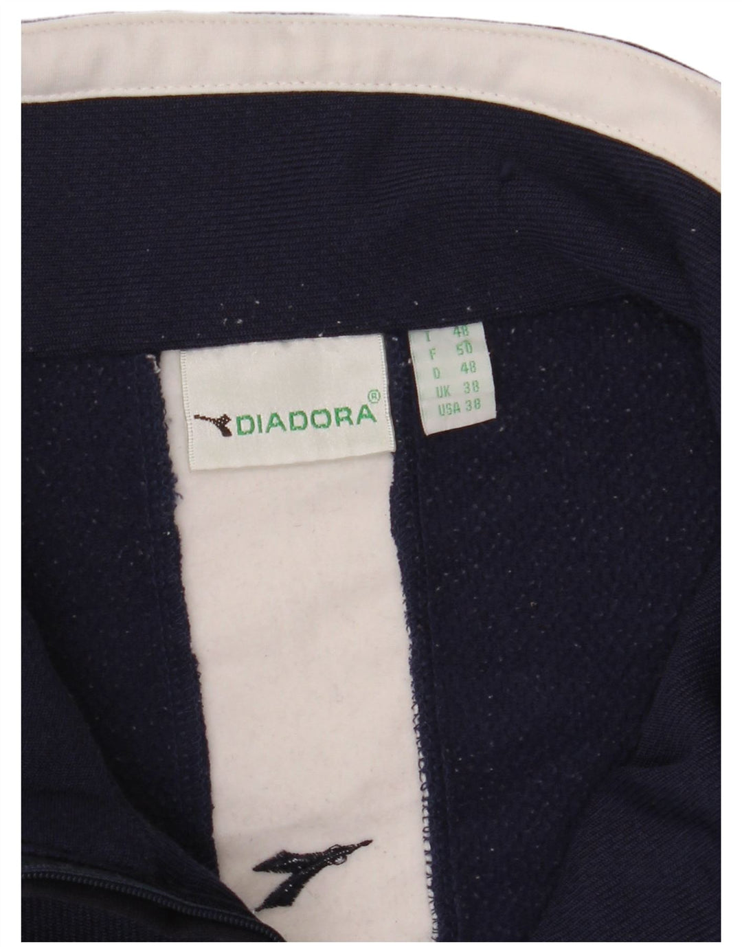 Diadora Mens Tracksuit Top Jacket UK 38 Medium Navy Blue Colourblock