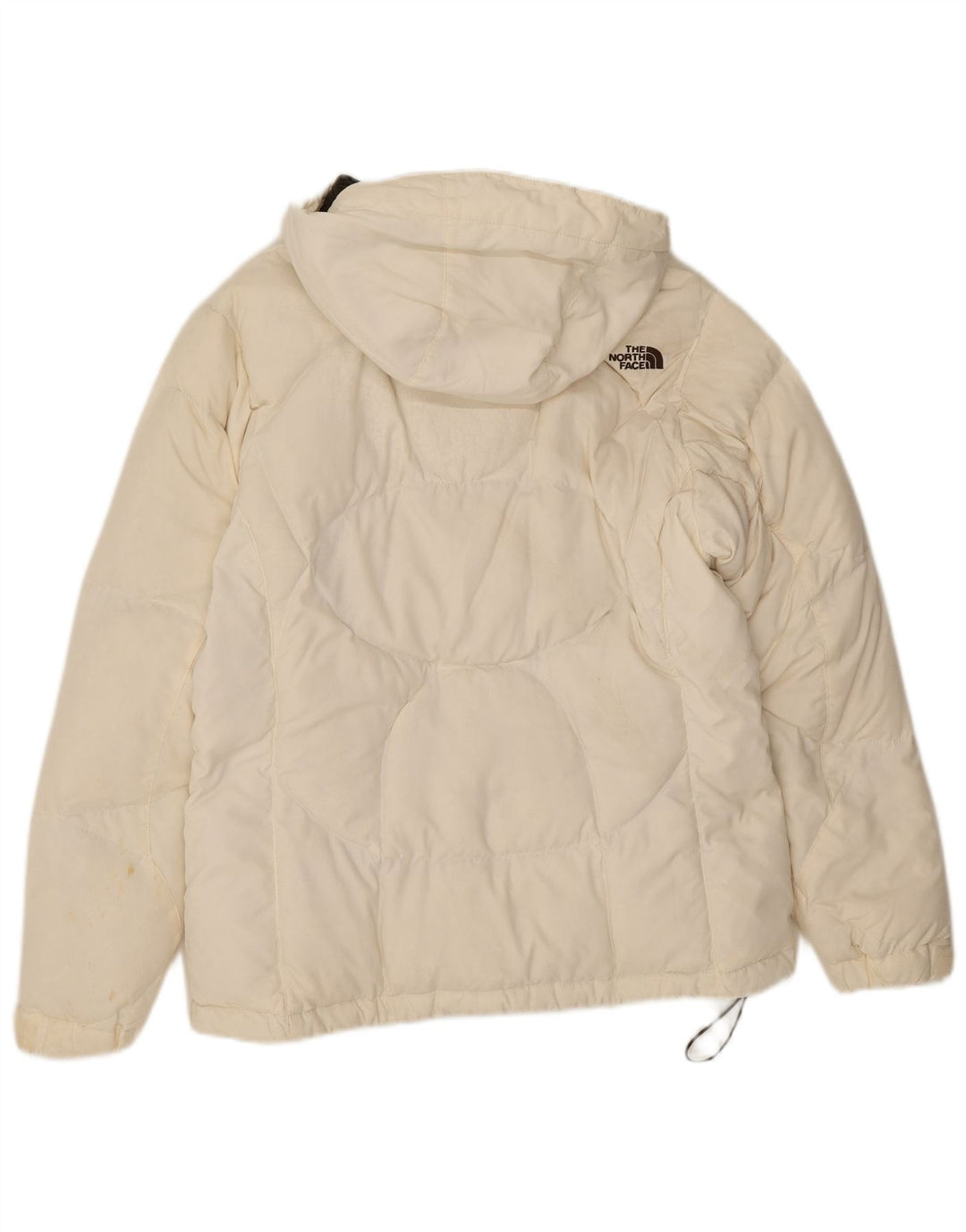 The North Face Womens Hooded Padded Jacket UK 14 Medium White Nylon