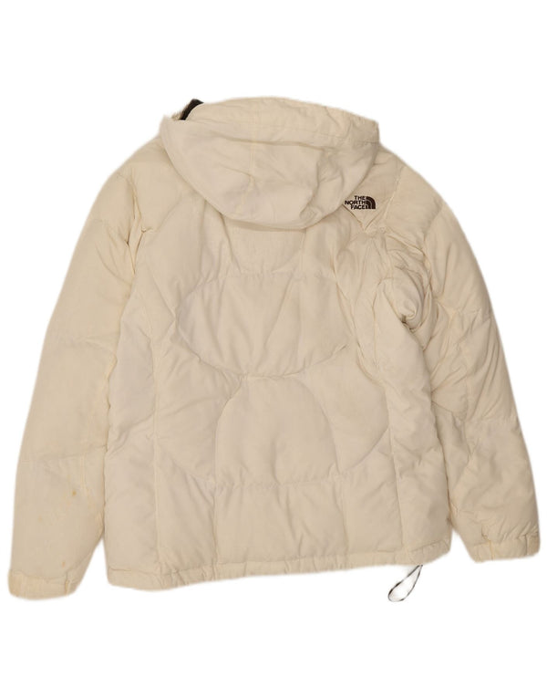 The North Face Womens Hooded Padded Jacket UK 14 Medium White Nylon