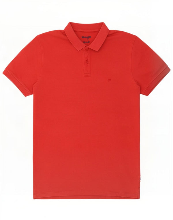 Wrangler Mens Polo Shirt Medium Red Cotton