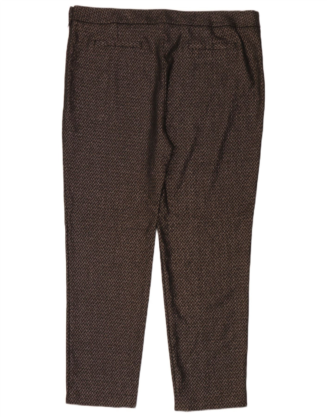 M&Co Womens Abstract Pattern Slim Casual Trousers UK 14 Large W35 L29 Black