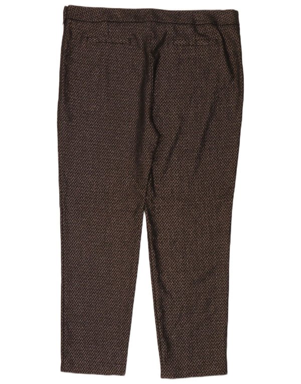 M&Co Womens Abstract Pattern Slim Casual Trousers UK 14 Large W35 L29 Black