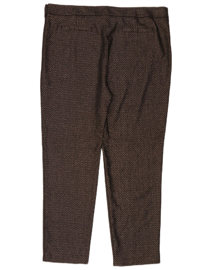 M&Co Womens Abstract Pattern Slim Casual Trousers UK 14 Large W35 L29 Black