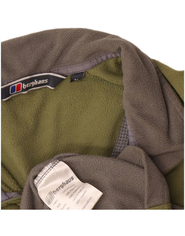 Berghaus Mens Zip Neck Fleece Jumper Medium Khaki Colourblock Polyester