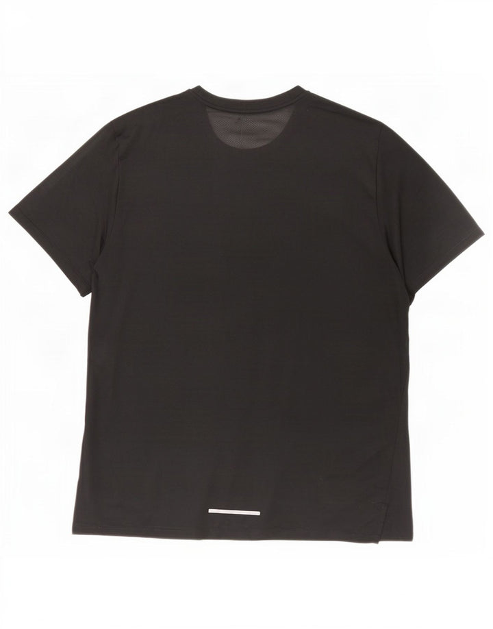 Nike Mens Dri Fit T-Shirt Top Large Black Striped Polyester