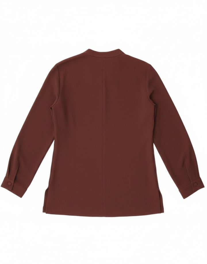 Zara Womens Long Sleeve Blouse Top UK 10 Small Brown Polyester