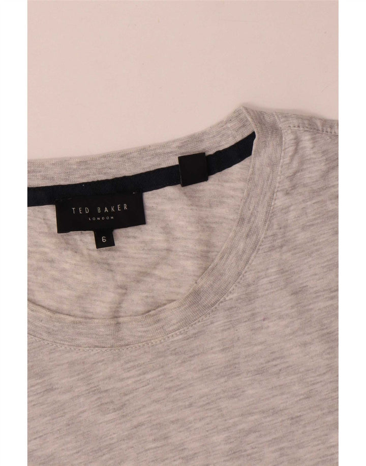 Ted Baker Mens Graphic T-Shirt Top Size 6 2XL Grey Flecked Cotton