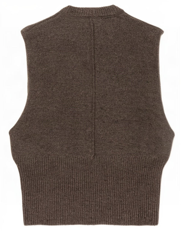 Zara Womens Vest Tank Top UK 10 Small Grey Wool