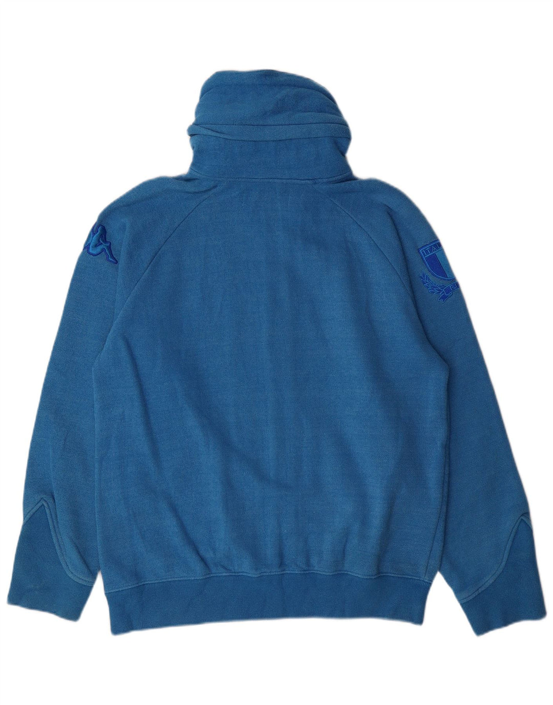 Kappa Mens Zip Hoodie Sweater Large Blue Striped Cotton