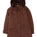 Woolrich Womens Hooded Parka Jacket UK 14 Medium Brown Polyester