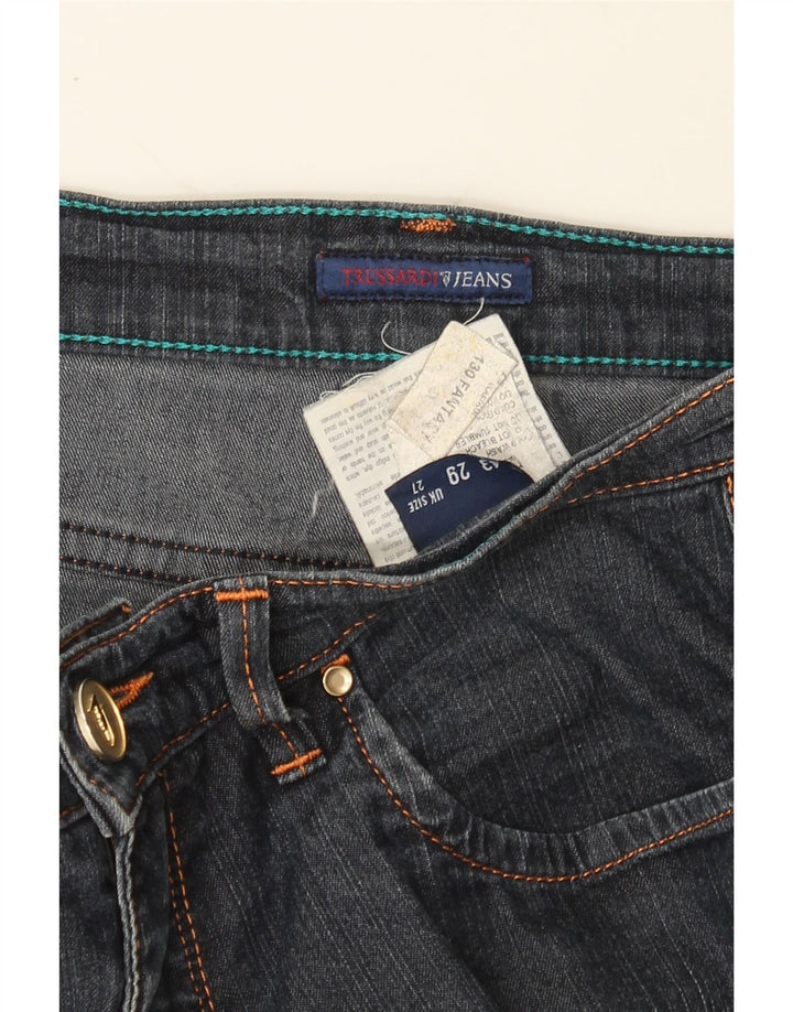 TRUSSARDI Womens Straight Jeans W27 L29 Navy Blue Cotton Vintage Trussardi and Second-Hand Trussardi from Messina Hembry 