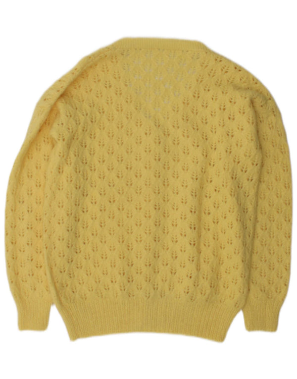 Vintage Womens Cardigan Sweater UK 12 Medium Yellow